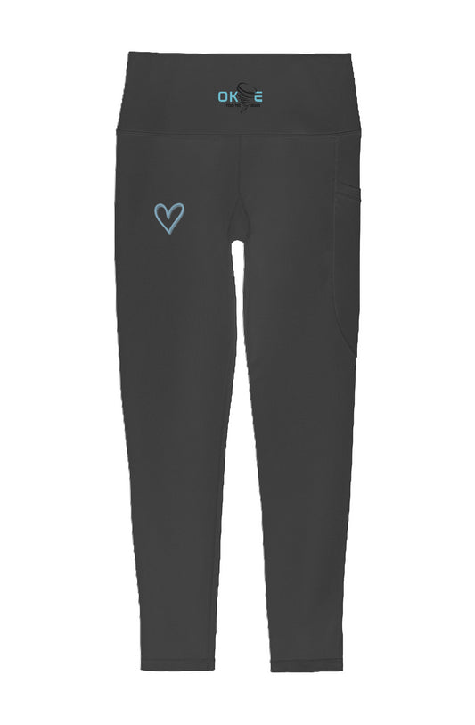 Ladies High Rise 7/8 Legging - Blue Heart