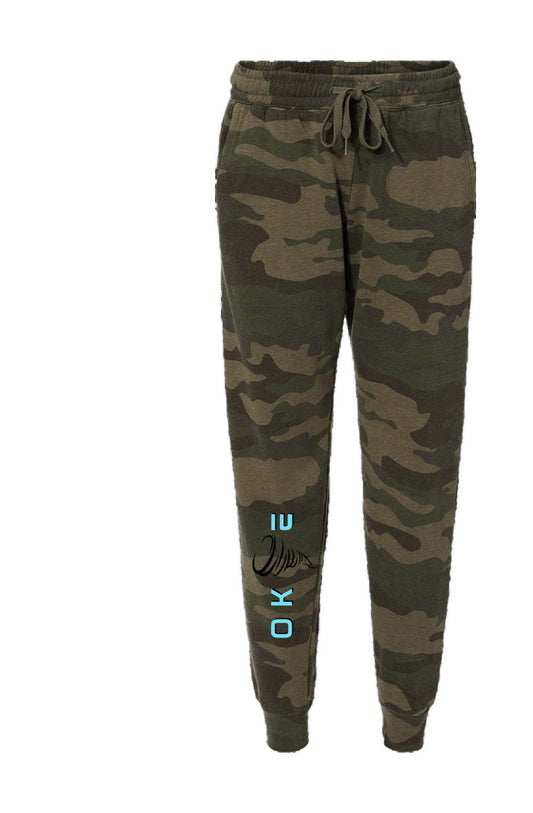 Womens Camo Wash Sweatpants - Okie Logo Leg
